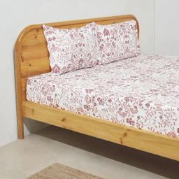 Westside Home Burgundy Vine King Bed Flat Sheet and Pillowcase Set-image-112