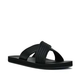 Aldo Men's Jet Black Cross Strap Sandals-image-23