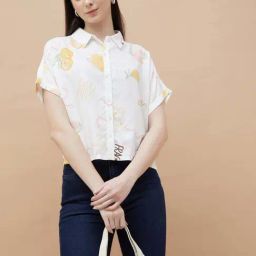 Ginger by Lifestyle White Print Shirt-image-84