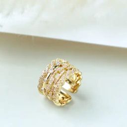 Curio Cottage Golden NOVA Dazzle Stack Cuff Ring-image-37