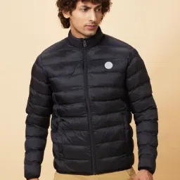 Being Human Black Regular Fit Quilted Jacket-image-89