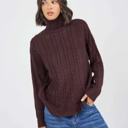 Styli Purple Plain Sweater-image-13