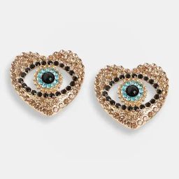 Sohi Gold Plated Party Designer Stone Stud Earrings-7