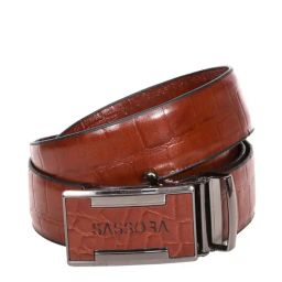 SASSORA Tan Leather Reversible Belt for Men-image-69