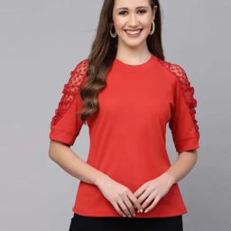 SELVIA Red Regular Fit Top-image-56