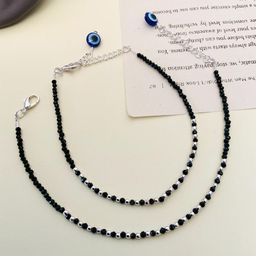 ABDESIGNS Silver-Plated Artificial Stones and Beads Anklet image 5