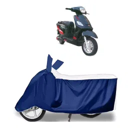 Auto Pearl Two Wheeler Cover for Hero Electric Electric NYX e5 BS6 - White, Blue-image-106