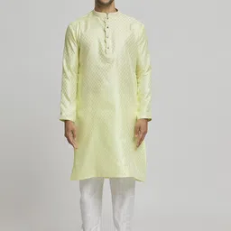 Arihant Rai Sinha Men Regular Thread Work Pure Silk Kurta with Churidar-picture-6