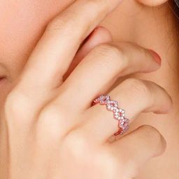 GIVA 92.5 Sterling Silver Rose Gold Woven Together Ring for Women-image-23