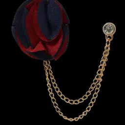 Curren Men Rose Gold Plated Zircon Studded Leaf & Crown Brooch-picture-39