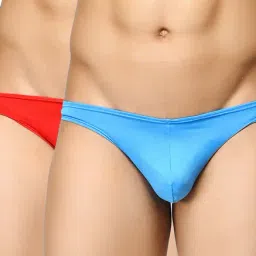BASIICS by La Intimo Red & Blue Solid Briefs (Pack of 2)-picture-28