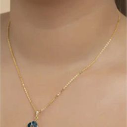 March by FableStreet 18k Gold-Plated 92.5 Sterling Silver Apatite Copper Turquoise Matinee Necklace-image-73