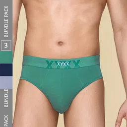 XYXX Pack Of 3 Mid-Rise Cotton Anti Microbial Basic Briefs XYBRF3PCKN830-picture-57