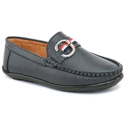 Stefens Animal Self Design Buckle Detail Slip On Party Loafers - Blue-picture-24