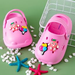 Babyoye Back Strap Closure Clogs with Balloon Applique -   Pink-picture-11