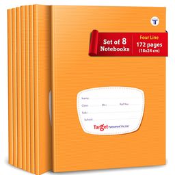 Target Publications Red and Blue Line Small Notebooks Pack of 8 -  172 Pages Each-2