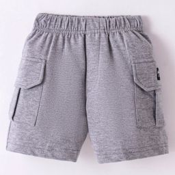 Evimo Cotton Above Knee Length Shorts - Grey-image-56
