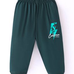 Doreme Single Jersey Knit Full Length Lounge Pants With Text Print - Dark Green-image-35