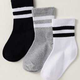 Kookie Kids Socks With Stripe Pack Of 3 - Grey & White-image-30