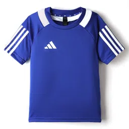 ADIDAS KIDS Knit Half Raglan Sleeves T-Shirt With Tape Detailing - Blue-picture-38