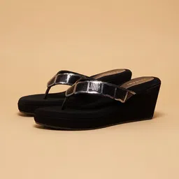 ERIDANI Printed Western Embellished Wedge Sandals with Buckles-picture-27