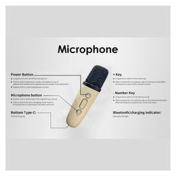 kids mandi Karaoke Machine with Handheld Karaoke Mics Speaker Machine for Kids Bluetooth Speaker Microphone Set - Color May Vary image 3