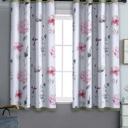 Aura White & Pink Set of 2 Floral Black Out Window-image-96