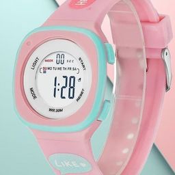 Otage Unisex Kids Patterned Dial & Straps Digital Multi Function Watch 2207LK Square Pink3 image 2