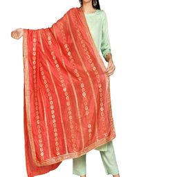 Karthav Fashion Floral Embroidered Silk Dupatta With Phulkari-picture-33