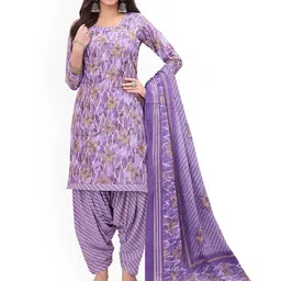 SALWAR STUDIO Floral Printed Pure Cotton Unstitched Dress Material-image-84