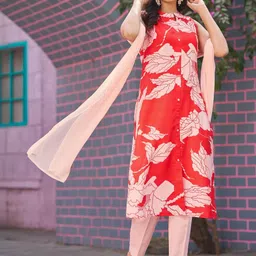 SZN Women Mandarin Collar Sleeveless Kurta Sets-picture-17