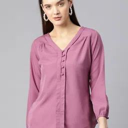 Ives Puff Sleeves Crepe Shirt Style Top-picture-54