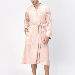 KLOTTHE Men Wool Bath Robe With Belt-image-11