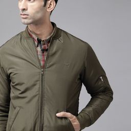 Roadster Men Olive Green Solid Bomber Jacket-picture-26