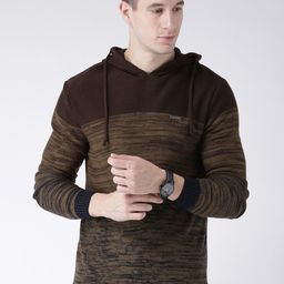 Club York Men Coffee Brown & Khaki Self Design Pullover-picture-36