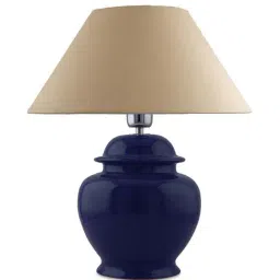 Homesake White Ceramic Table Lamp with Drum Shade (Bulb Included) - Set of 1 image 2