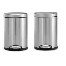 OPR 7 L Silver Stainless Steel Pedal Dustbin 2 Pcs-12