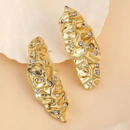 Sohi California Gold Foglia Drop Earrings for Women-image-20