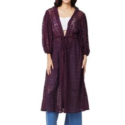 Izel Purple Regular Fit Shrug-33