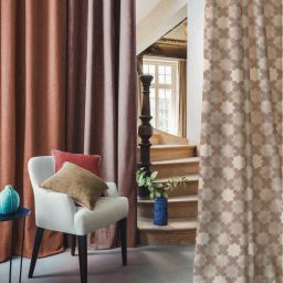 SPACES DRAPE STORY Elegent Brown Polyester 7 ft Door Curtain - Set of 2 image 3