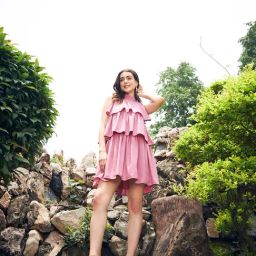 KASSUALLY Pink Regular Fit A Line Dress-image-32