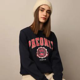 Only Navy Graphic Print Sweatshirt-image-68