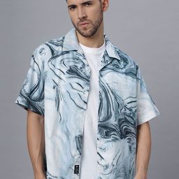 The Roadster Lifestyle Co. Men Relaxed Cuban Collar Abstract Printed Cotton Casual Shirt-image-85