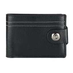 ZEVORA Black Casual Leather Bi-Fold Wallet for Men-picture-0