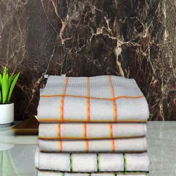 Aura Set of 6 Checked Cotton 210 GSM Hand Towels-20