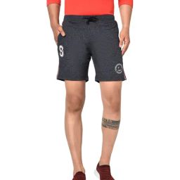 Octave Grey Regular Fit Cotton Shorts-image-30