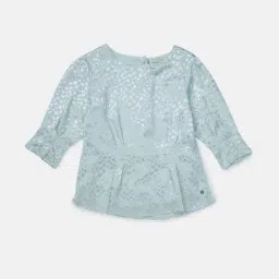 Gini & Jony Kids Green Printed Top-20