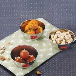 HAZEL Silver Stainless Steel 11 cm Dinner Bowl - Set of 1-35