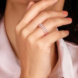 GIVA 92.5 Sterling Silver Rose Gold Seamless Love Ring  for Women-image-66