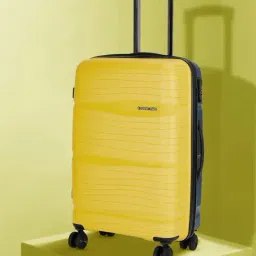 Nasher Miles Nicobar Hard-Sided Polypropylene Check-in Yellow and Navy Blue 24 inch|65cm Trolley Bag-image-24